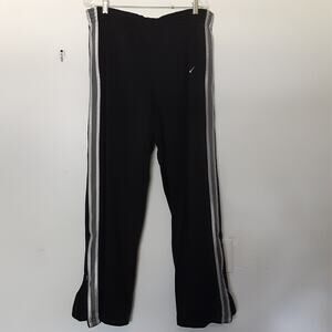 Nike Hoops Black Gray Baggy Y2k Vintage Trackpants Mens 34 Reversible